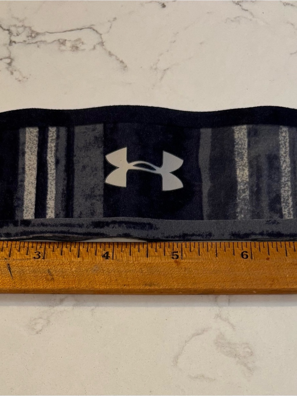 Under Armour Blue and Gray Striped Headband